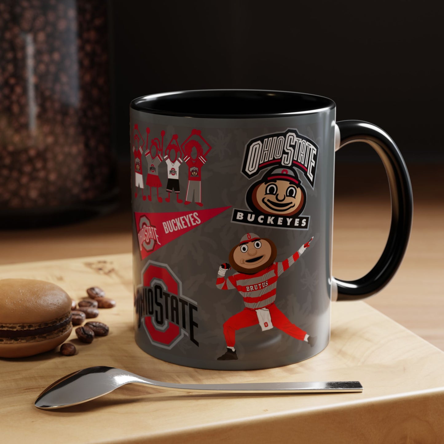 Ohio State Buckeyes Accent Coffee Mug | Gift for Fans, Sports Lovers, College Alumni, Holiday Decorations, Game Day Essentials