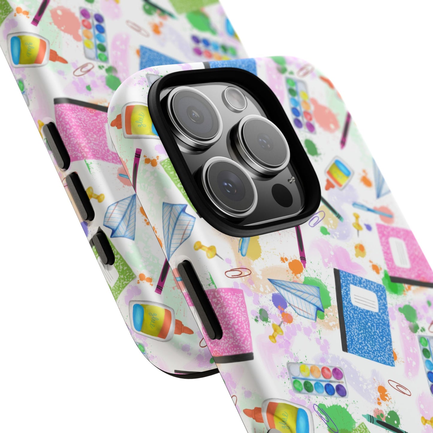 Colorful Art-Themed Phone Case, Cute Creative Gift for Artists, Unique Mobile Cover, Fun School Supplies Case, Bright Art Supplies Design