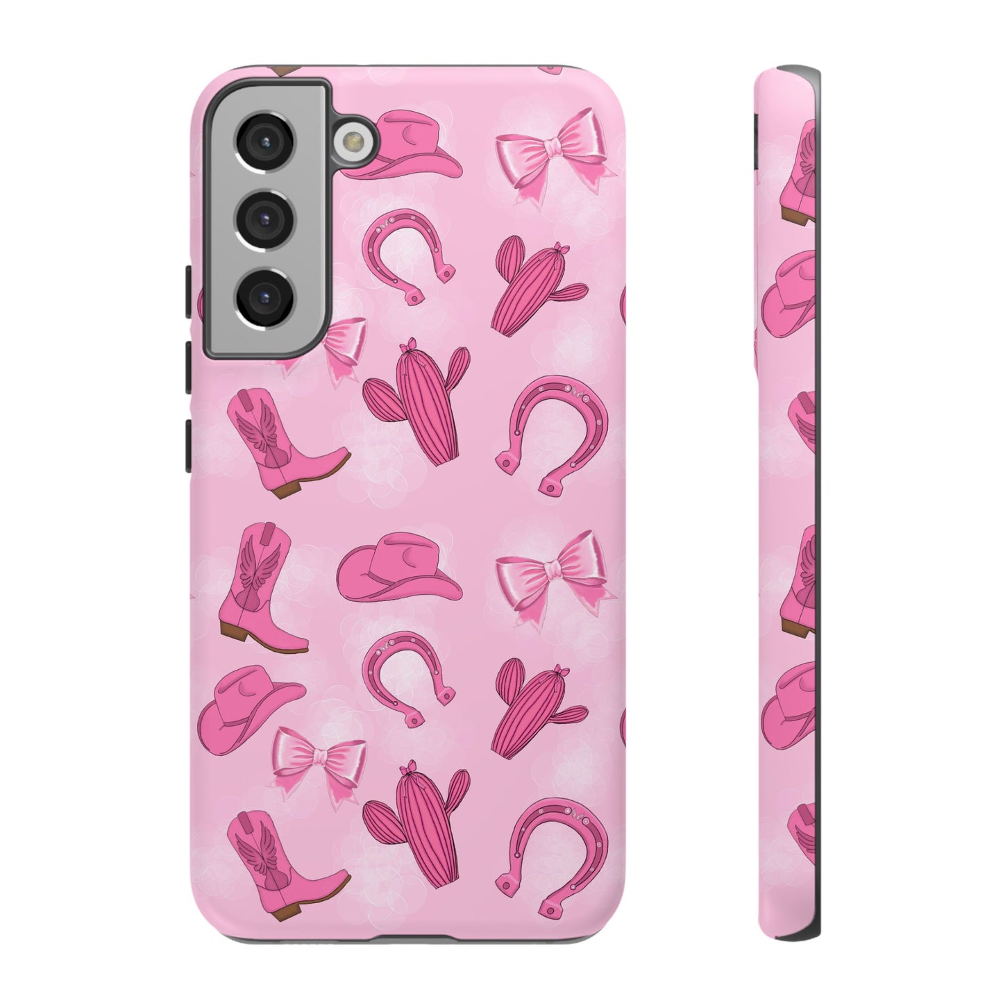 Cowgirl Chic Phone Case, Western Style Tough Case, Cute Pink Cowboy Theme, Gift for Rodeo Lovers, Country Western Decor