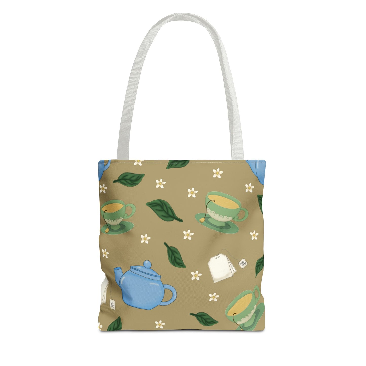 Teapot Tote Bag, Eco-Friendly Shopping Bag, Floral Design Tote, Gift for Tea Lovers, Everyday Carryall