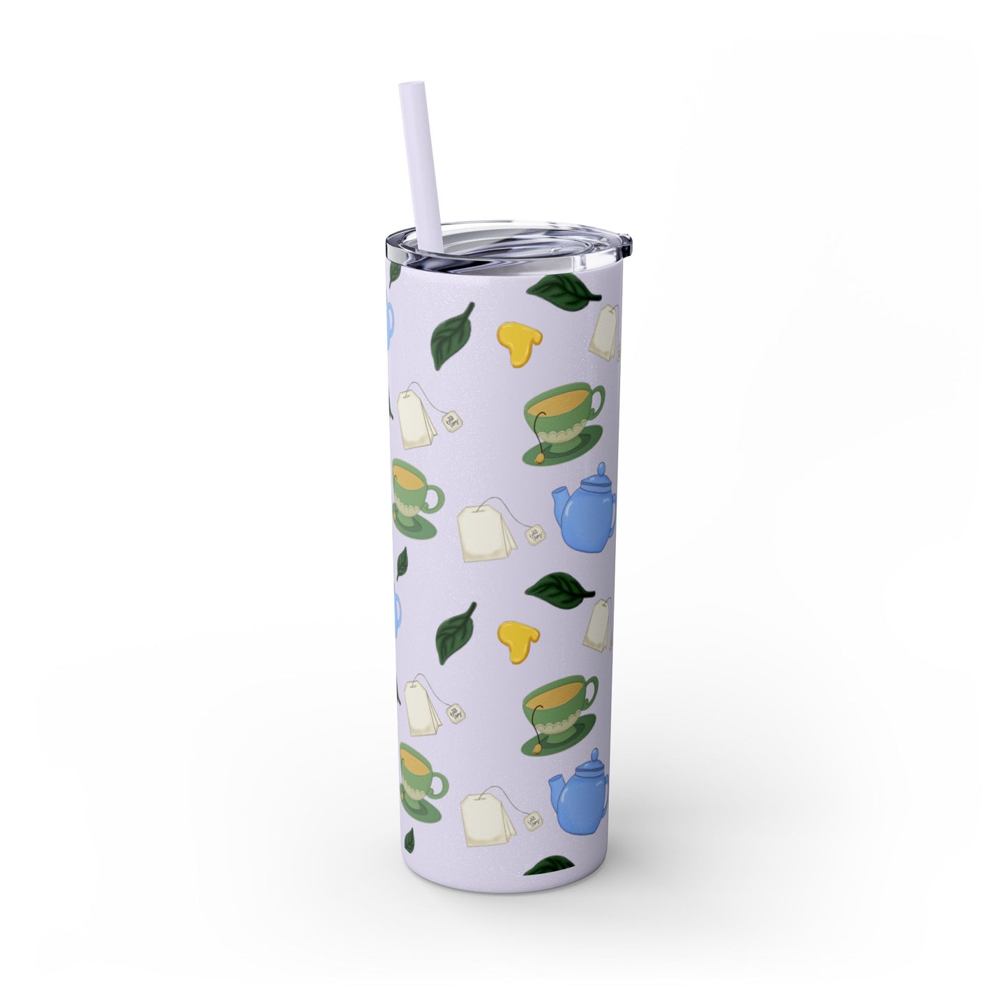 Charming Tea Themed Tumbler, Stylish Drinkware for Tea Lovers, Perfect for Gifts, Home, Travel, Eco-Friendly Beverage Container