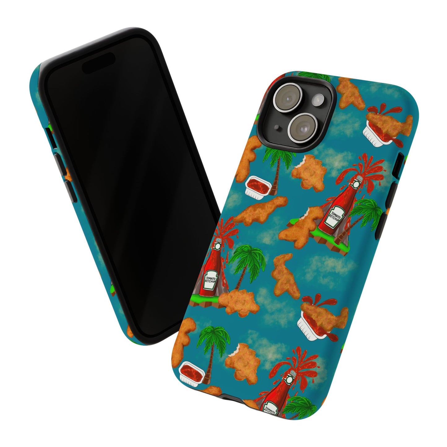 Dino Nuggets Phone Case - Tropical Vibes & Humor, Perfect Gift for Friends, Summer BBQ, Beach Lovers, Unique Accessory, Tough Cases