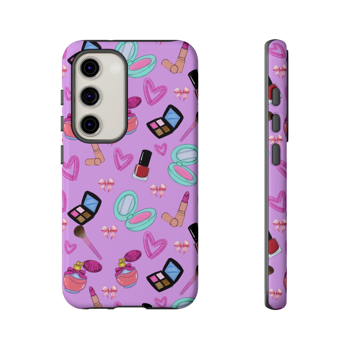 Cute Makeup Phone Case, Tough Cases, Cosmetic Lover Gift, Makeup Junkie Accessory, Beauty Phone Cover, Fun Design for Her