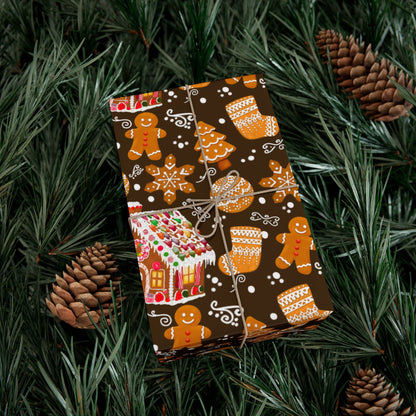 Gingerbread House Holiday Gift Wrap Paper