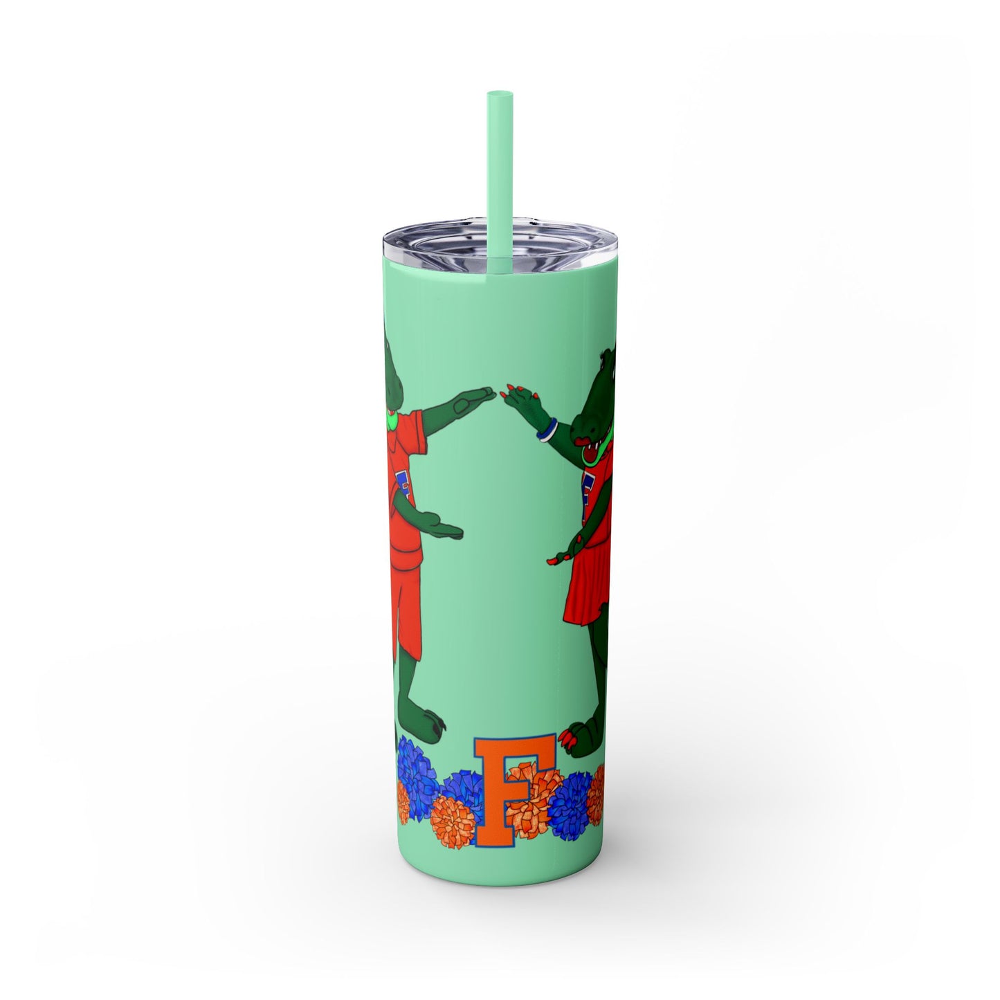 Florida Gators Skinny Tumbler with Straw | Perfect for Gifts, Sports Events, Tailgating, Summer Drinks, Eco-Friendly Hydration