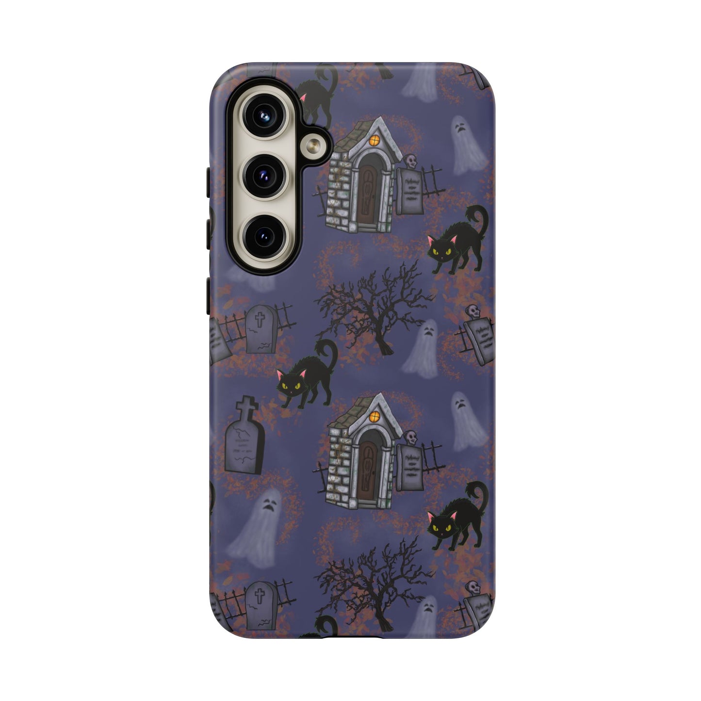 Halloween Phone Case, Spooky Cat Design, Tough Phone Cover, Gift for Cat Lovers, Fall Decor, Halloween Accessories