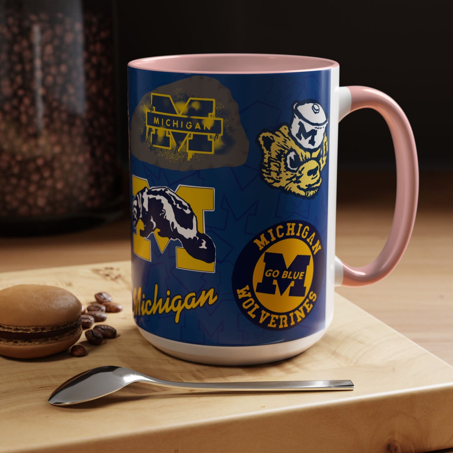 Michigan Wolverines Accent Coffee Mug - Perfect for Game Day, Fan Gift, Coffee Lovers, Sports Decor, College Spirit