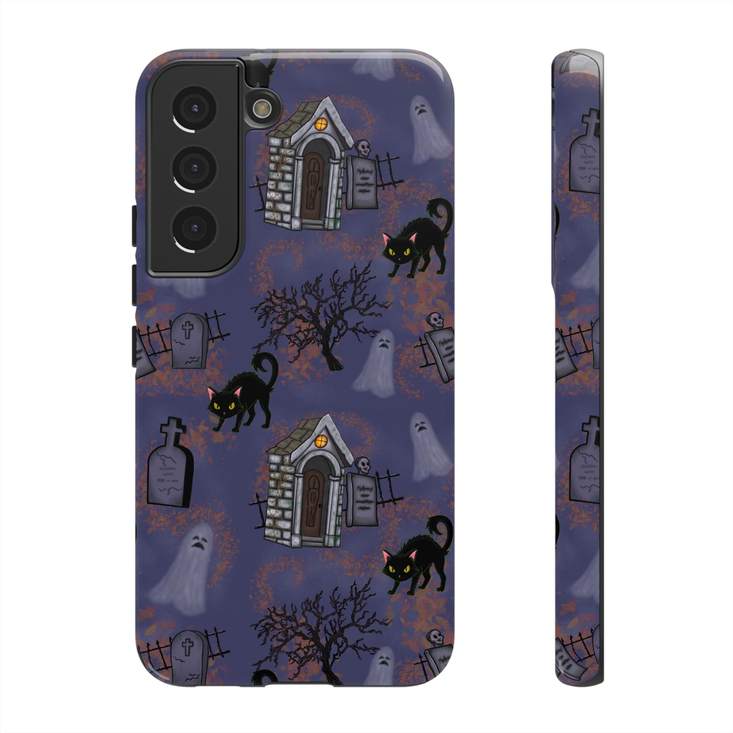 Halloween Phone Case, Spooky Cat Design, Tough Phone Cover, Gift for Cat Lovers, Fall Decor, Halloween Accessories