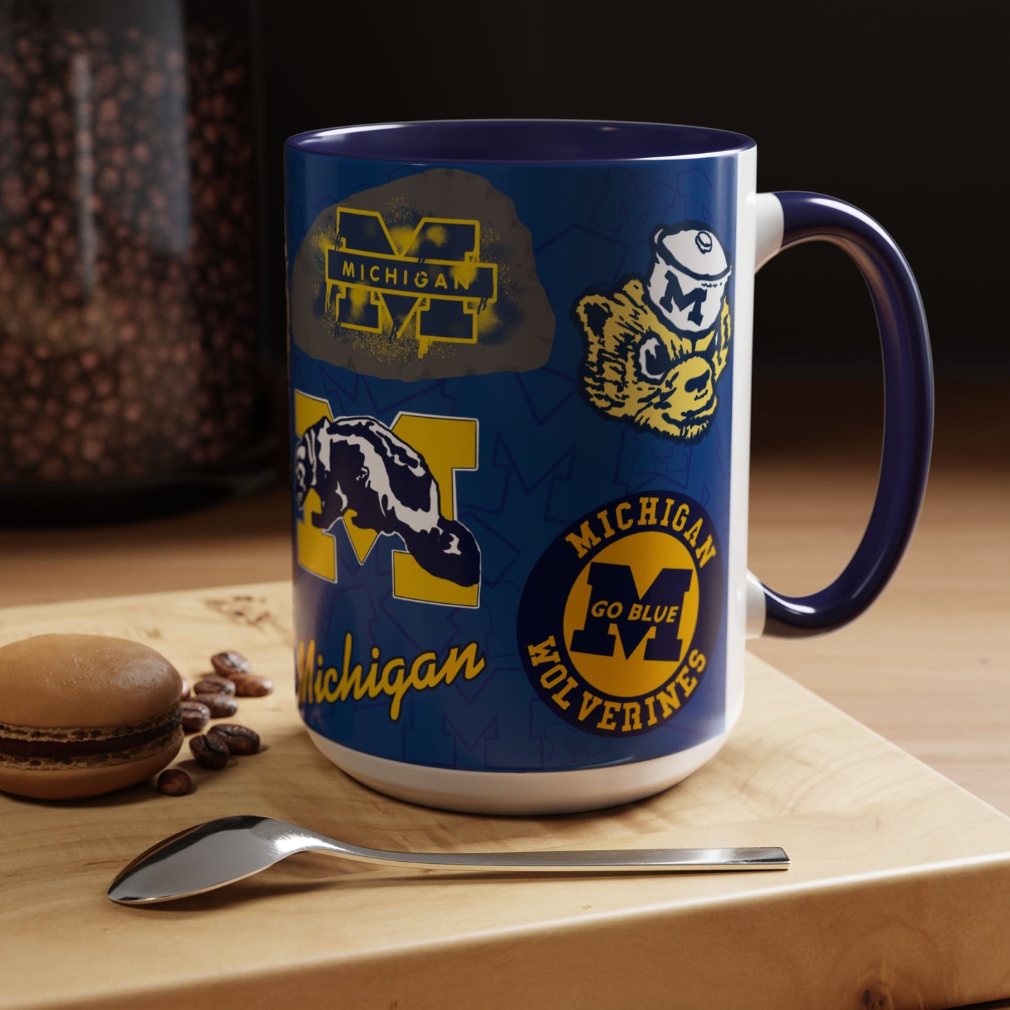 Michigan Wolverines Accent Coffee Mug - Perfect for Game Day, Fan Gift, Coffee Lovers, Sports Decor, College Spirit