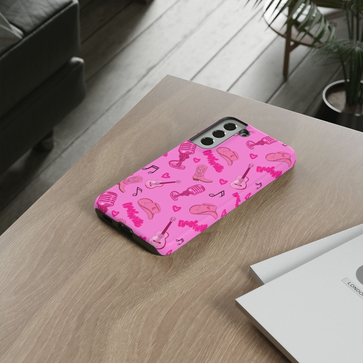 Pink Music Cases for Tough Love, Music Lover Gift, Phone Accessories, Cute Phone Covers, Stylish Cases for Women