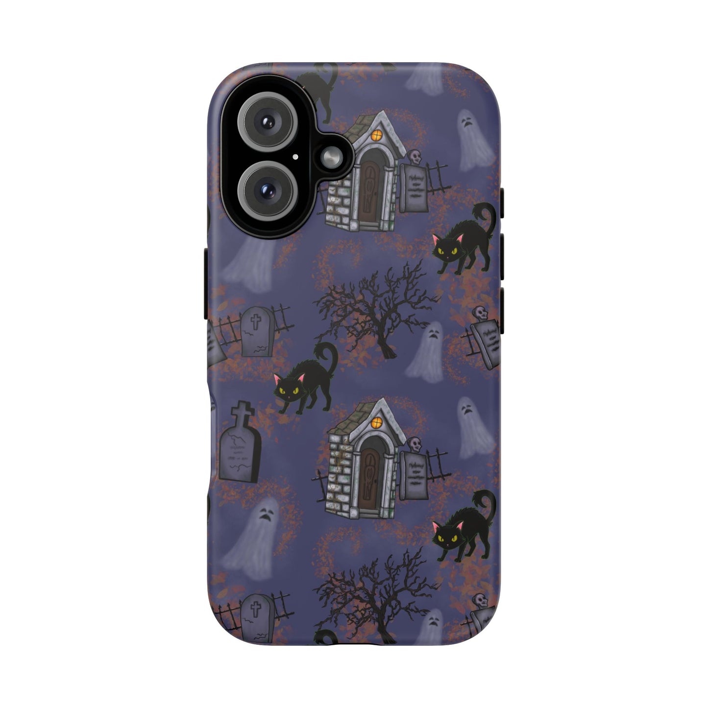 Halloween Phone Case, Spooky Cat Design, Tough Phone Cover, Gift for Cat Lovers, Fall Decor, Halloween Accessories