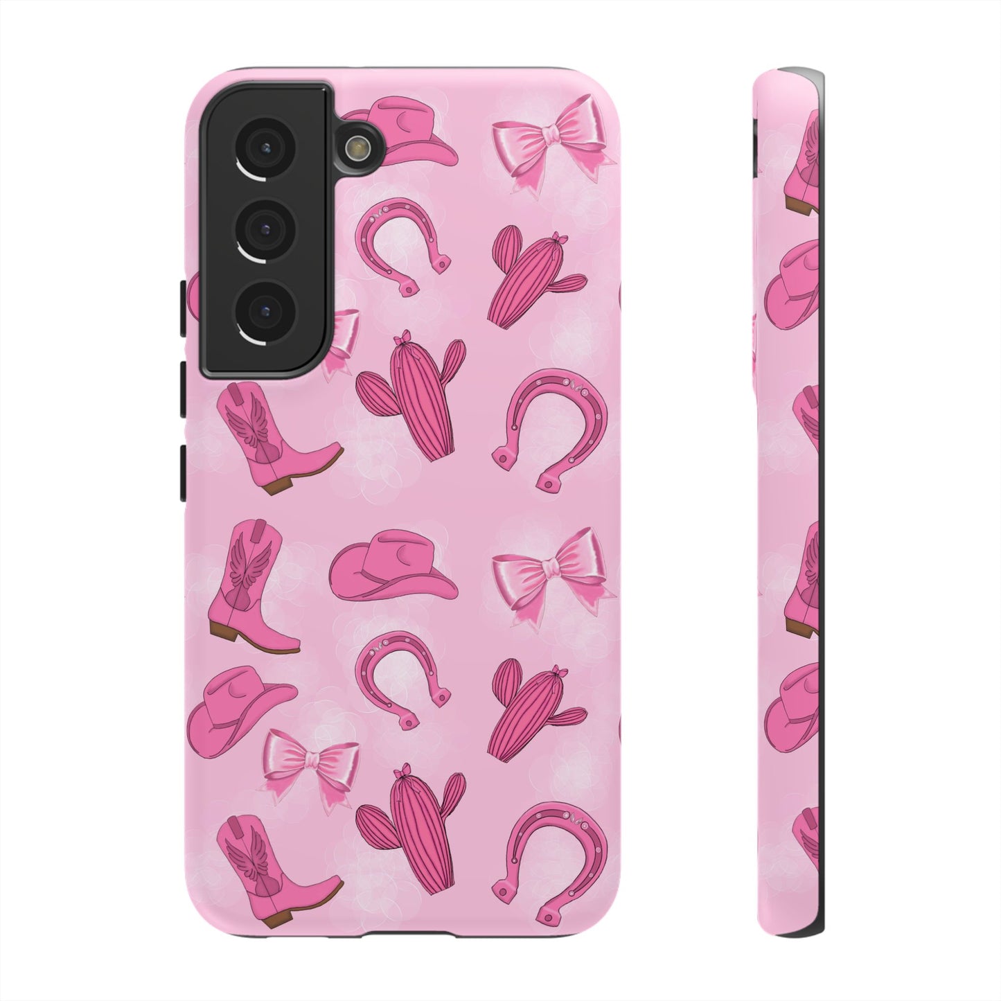 Cowgirl Chic Phone Case, Western Style Tough Case, Cute Pink Cowboy Theme, Gift for Rodeo Lovers, Country Western Decor