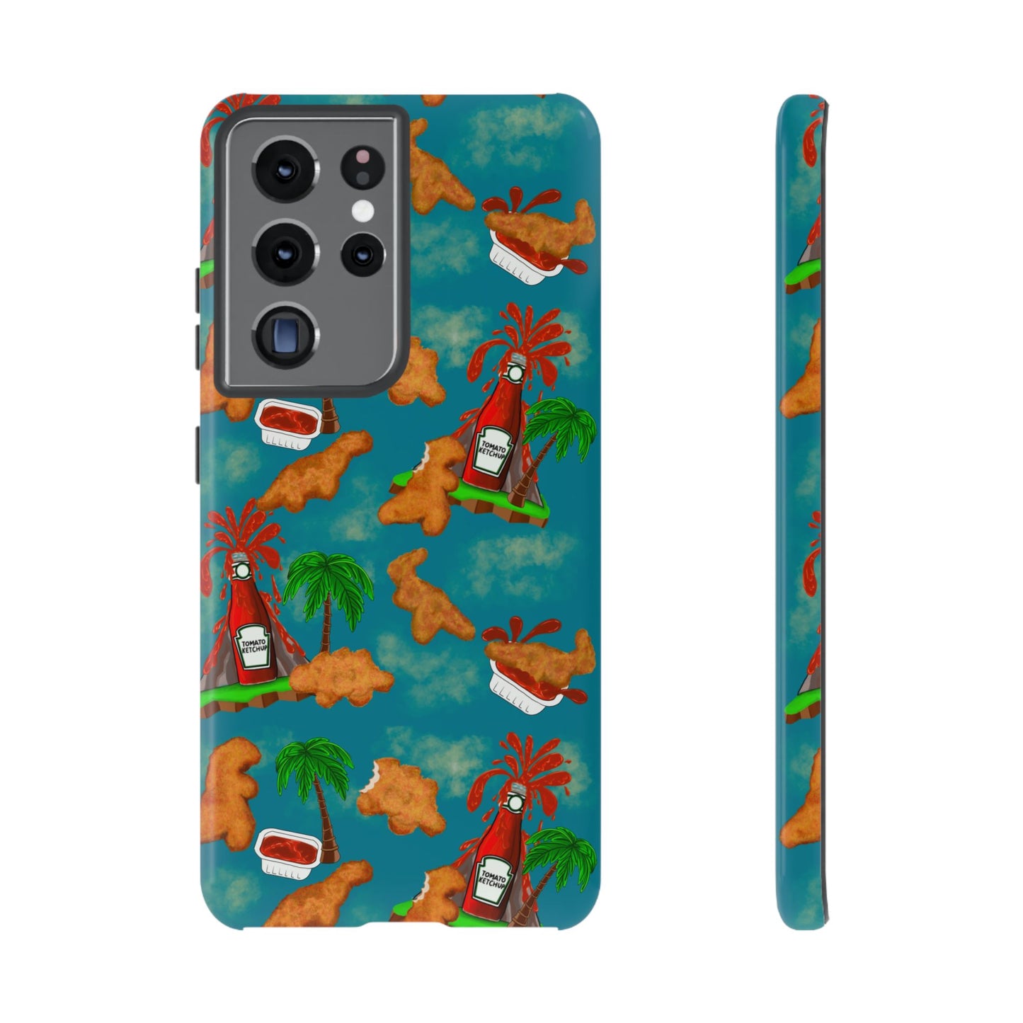 Dino Nuggets Phone Case - Tropical Vibes & Humor, Perfect Gift for Friends, Summer BBQ, Beach Lovers, Unique Accessory, Tough Cases