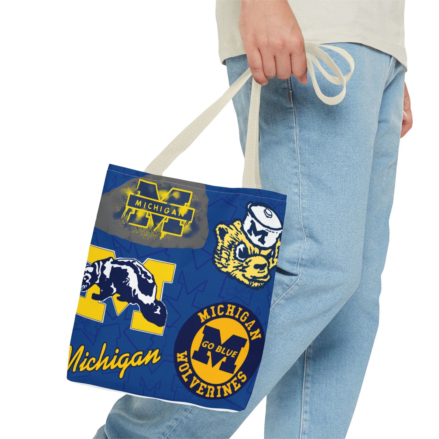 Michigan Spirit Tote Bag, College Student Gift, Game Day Accessory, Team Pride, Sports Tote, University of Michigan