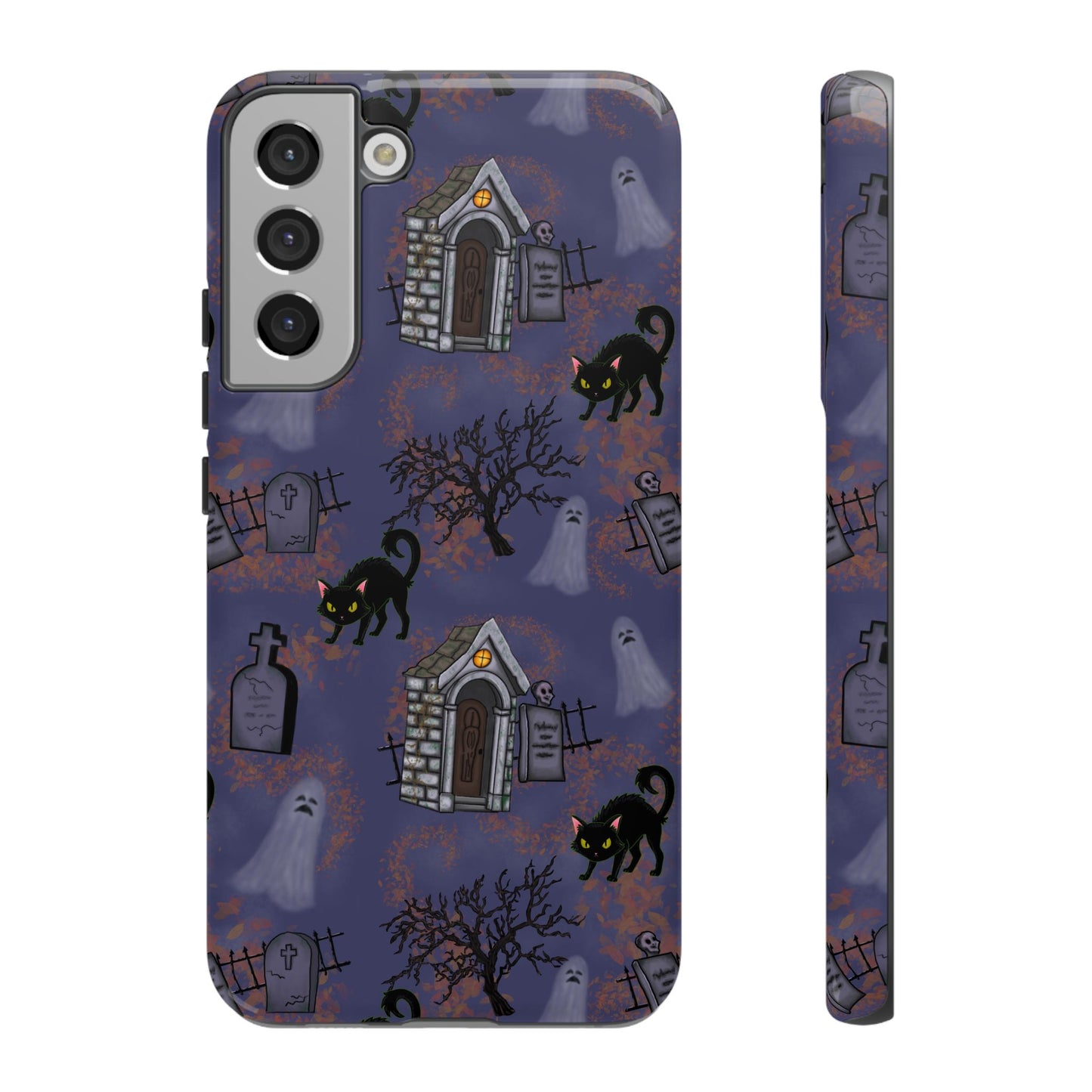 Halloween Phone Case, Spooky Cat Design, Tough Phone Cover, Gift for Cat Lovers, Fall Decor, Halloween Accessories