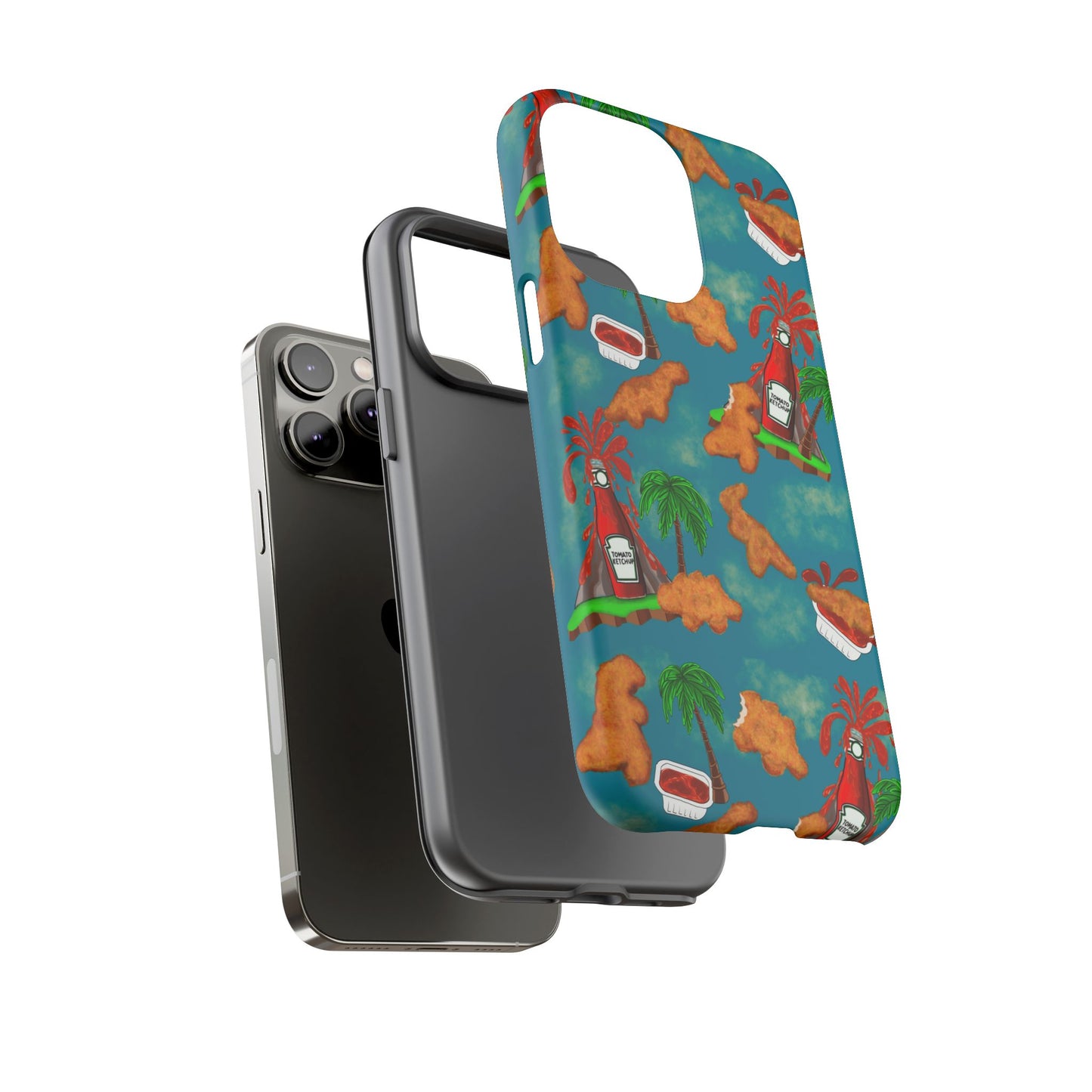 Dino Nuggets Phone Case - Tropical Vibes & Humor, Perfect Gift for Friends, Summer BBQ, Beach Lovers, Unique Accessory, Tough Cases