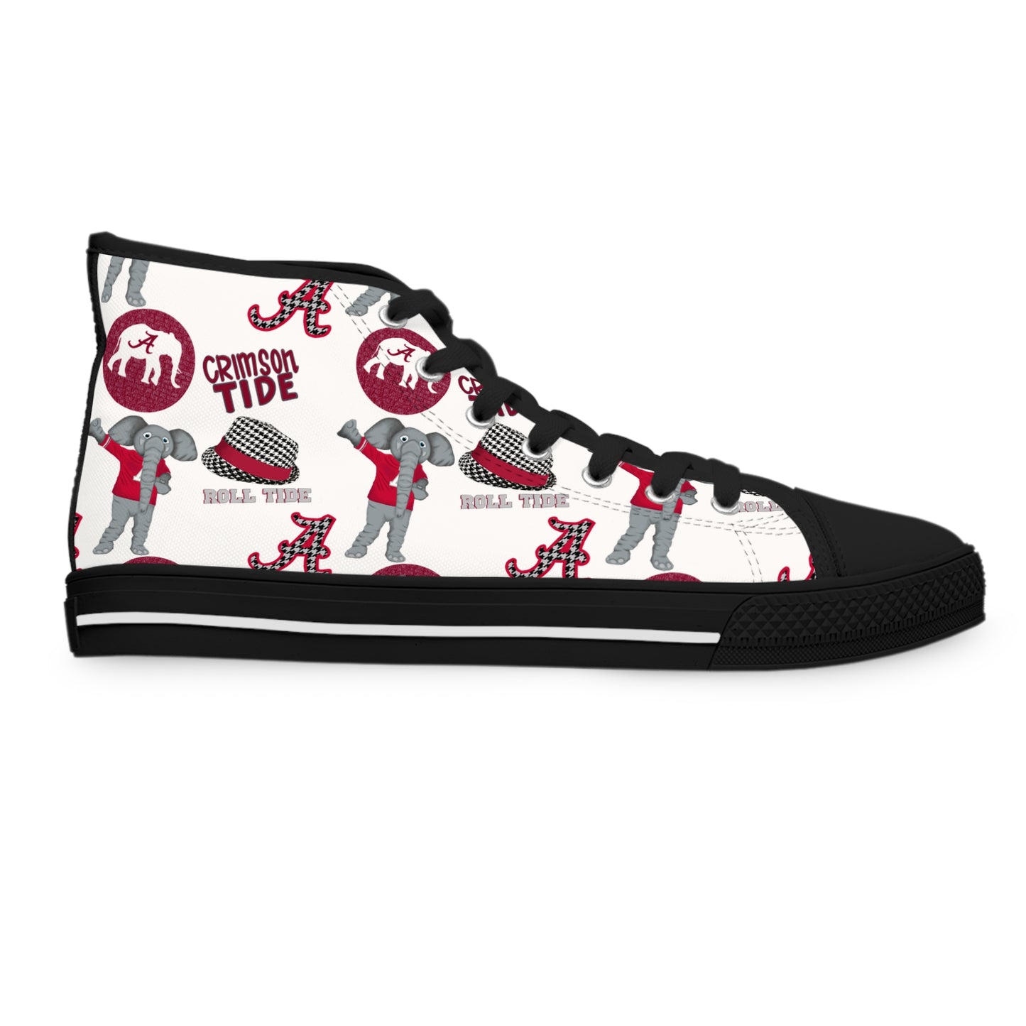 Alabama Crimson Tide High Top Sneakers, Stylish Casual Footwear, Perfect for Game Day, University Spirit Shoes, Unique Gifts for Fans