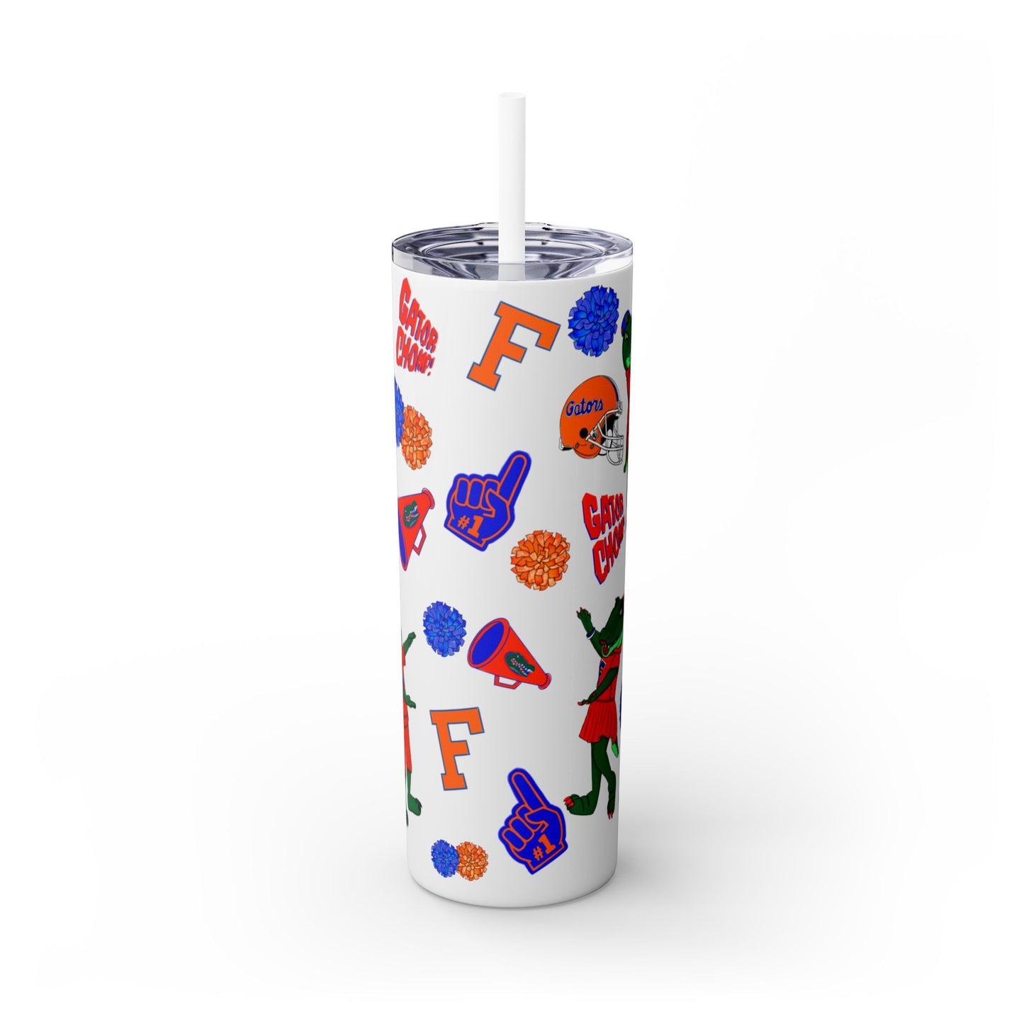 Florida Gators Spirit Skinny Tumbler - 20oz, Perfect for Game Day, Alumni Gifts, Sports Parties, Custom Drinkware, Florida Fan Merch