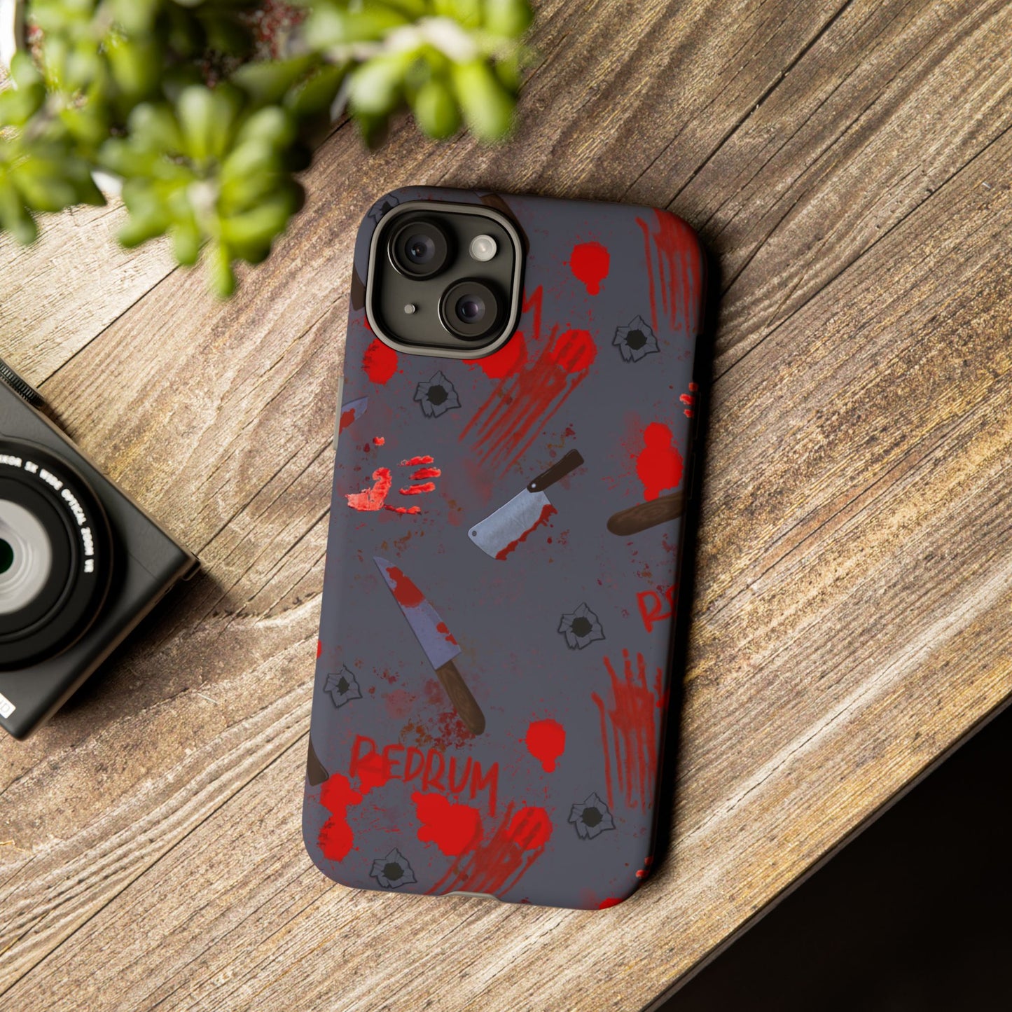 Blood Splatter Phone Case, Tough Case for Horror Fans, Halloween Accessory, Unique Gift for Gamers, Spooky Phone Cover