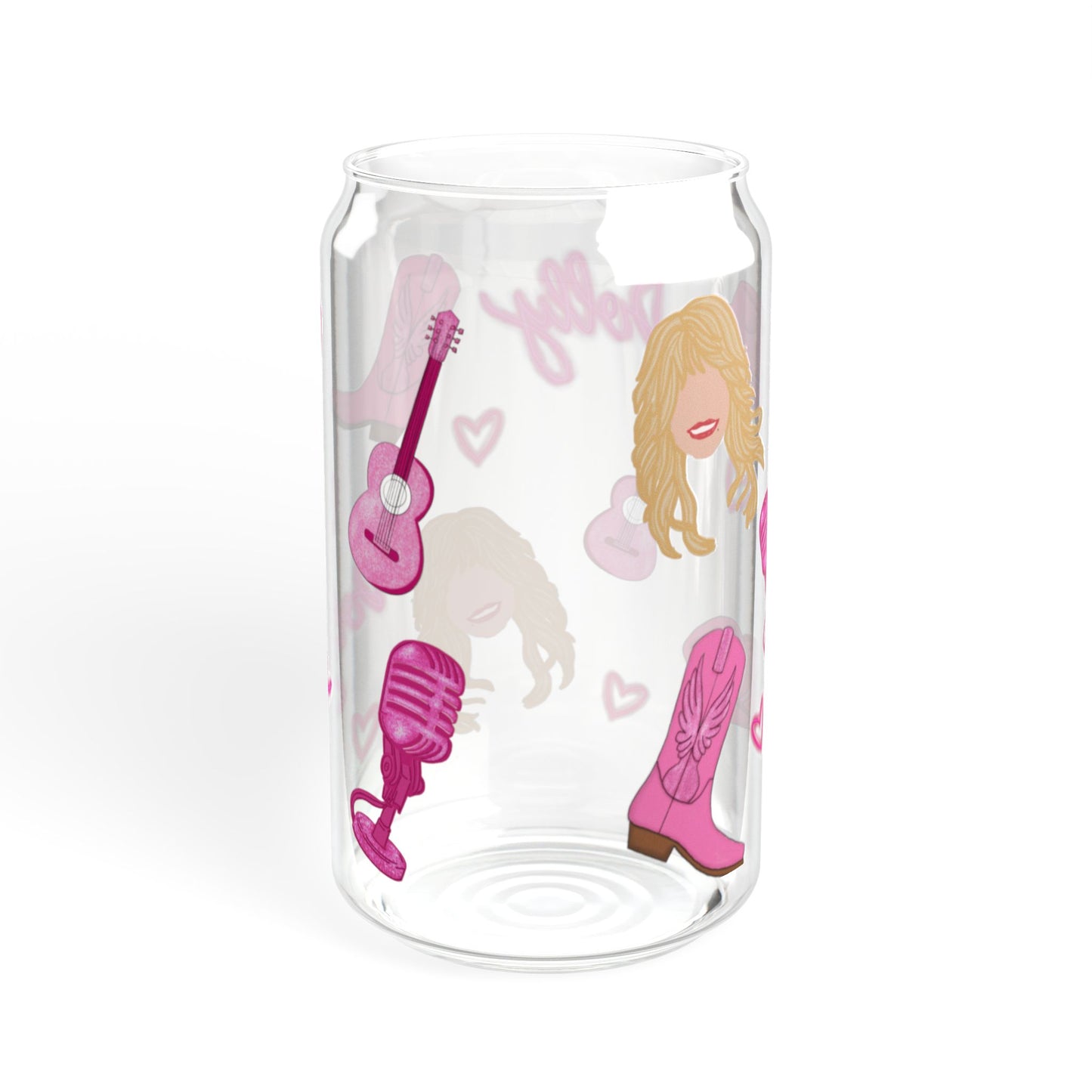 Dolly Parton Inspired Sipper Glass | 16oz Fun Drinking Jar | Cute Gift for Music Lovers, Summer Parties, Weddings, Birthdays, Home Decor