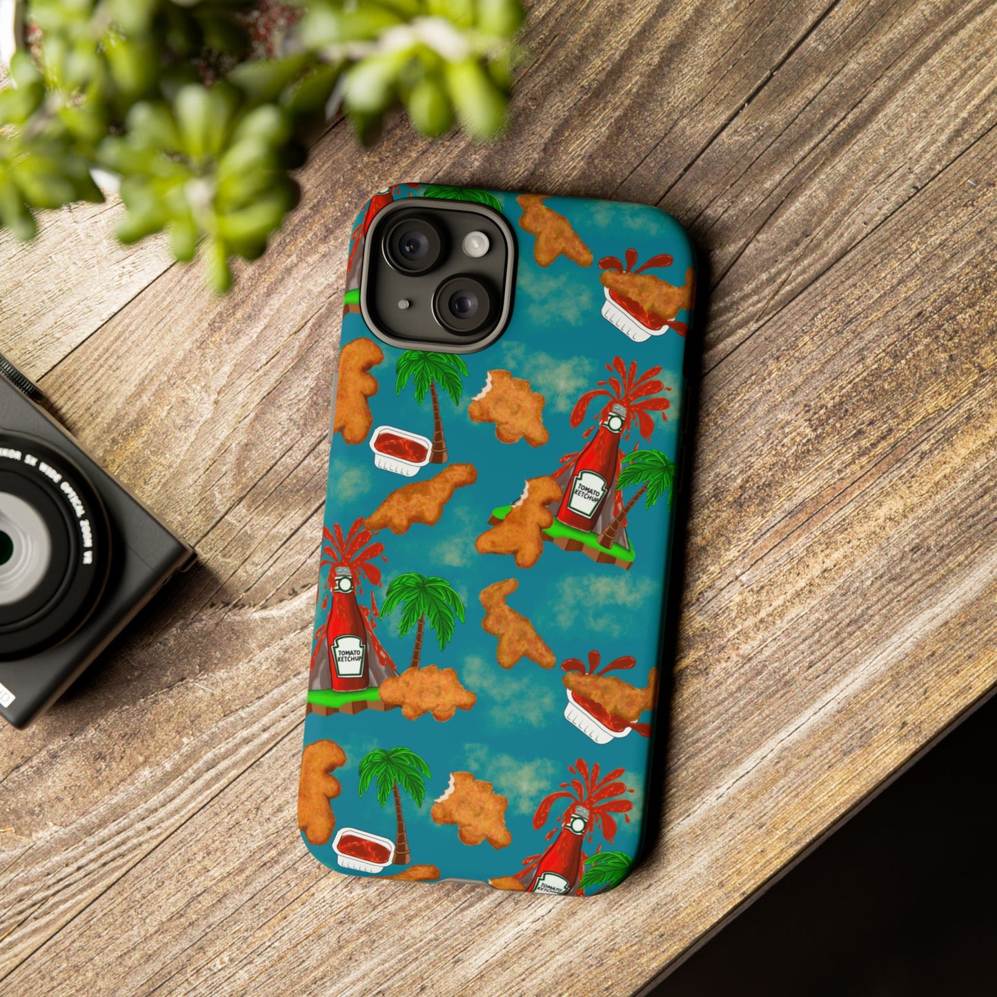 Dino Nuggets Phone Case - Tropical Vibes & Humor, Perfect Gift for Friends, Summer BBQ, Beach Lovers, Unique Accessory, Tough Cases