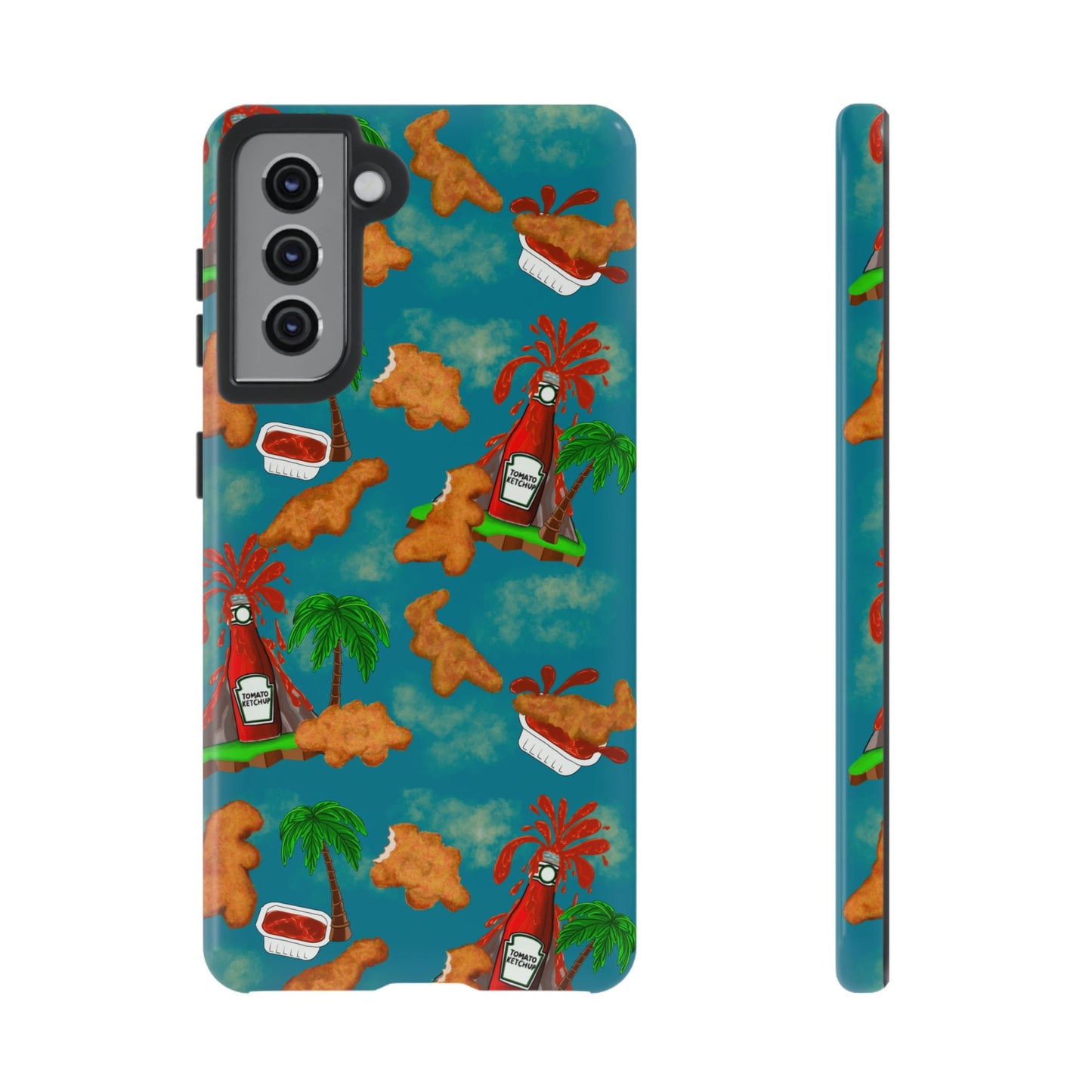 Dino Nuggets Phone Case - Tropical Vibes & Humor, Perfect Gift for Friends, Summer BBQ, Beach Lovers, Unique Accessory, Tough Cases