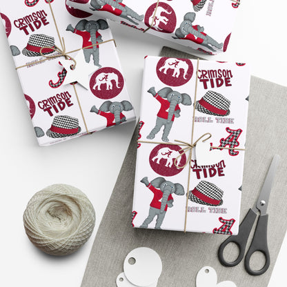 Alabama Crimson Tide Gift Wrap Paper – College Football Team Pattern