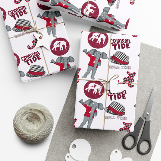 Alabama Crimson Tide Gift Wrap Paper – College Football Team Pattern