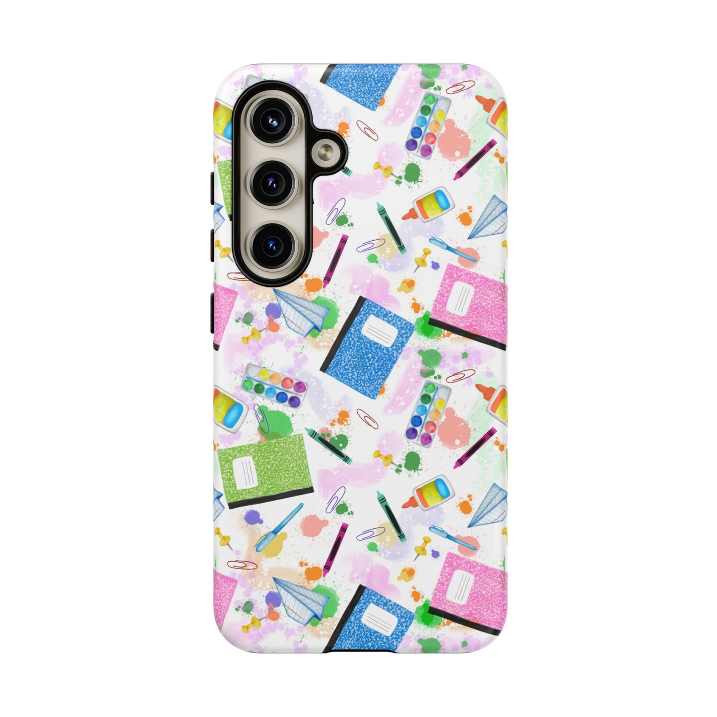 Colorful Art-Themed Phone Case, Cute Creative Gift for Artists, Unique Mobile Cover, Fun School Supplies Case, Bright Art Supplies Design