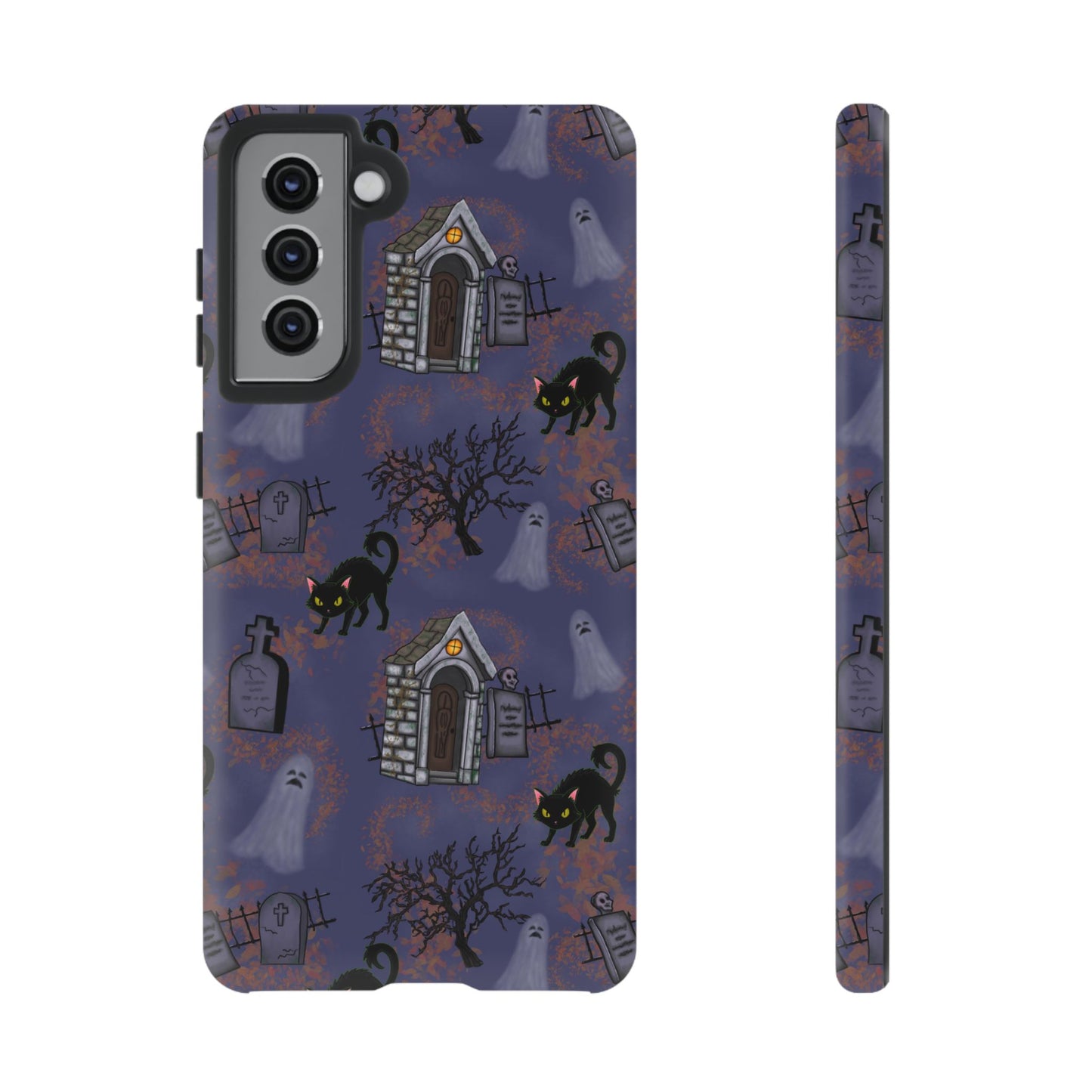 Halloween Phone Case, Spooky Cat Design, Tough Phone Cover, Gift for Cat Lovers, Fall Decor, Halloween Accessories