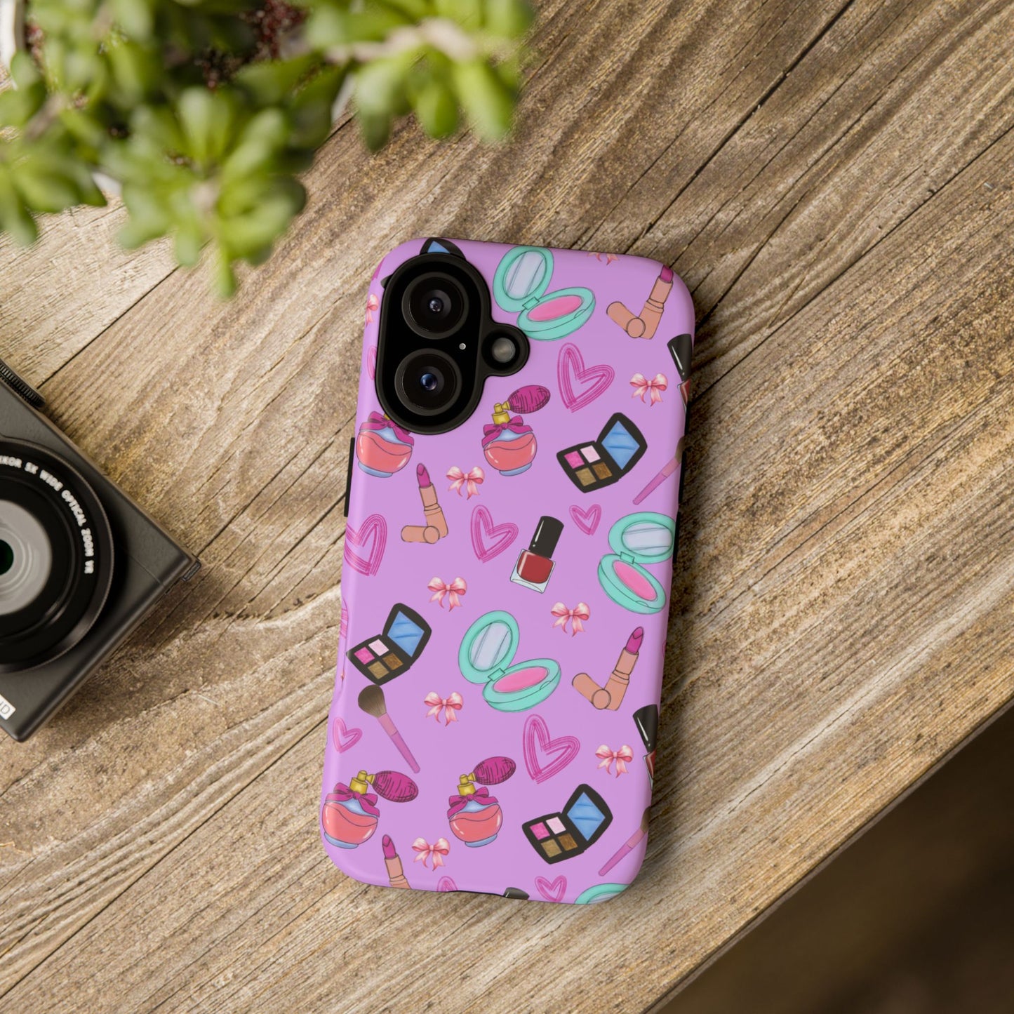 Cute Makeup Phone Case, Tough Cases, Cosmetic Lover Gift, Makeup Junkie Accessory, Beauty Phone Cover, Fun Design for Her