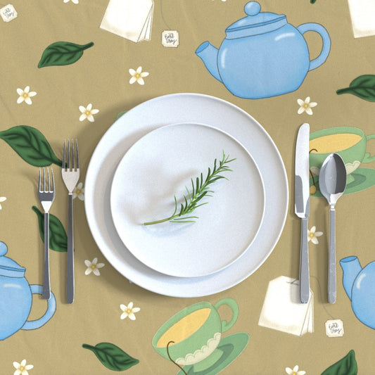 Tea Time Repeating Pattern Tablecloth