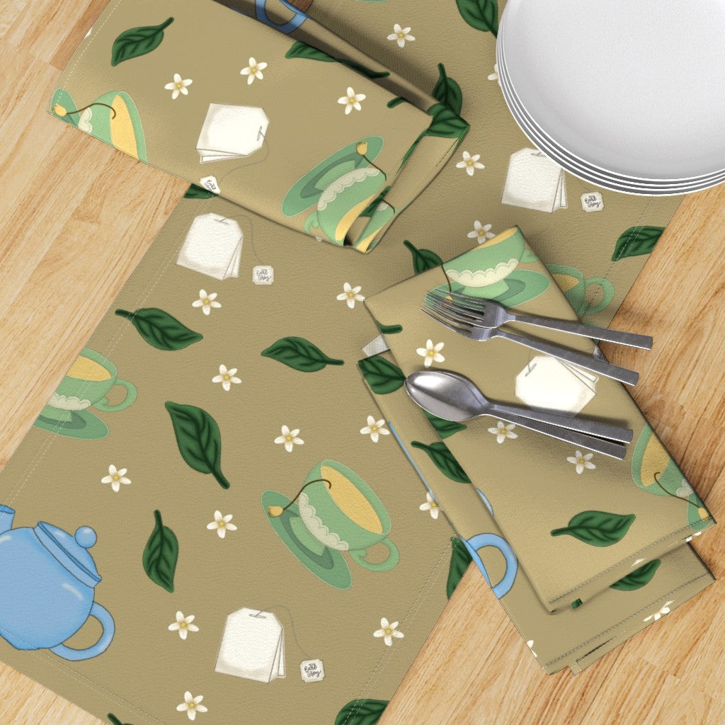Tea Time Repeating Pattern Table Runner