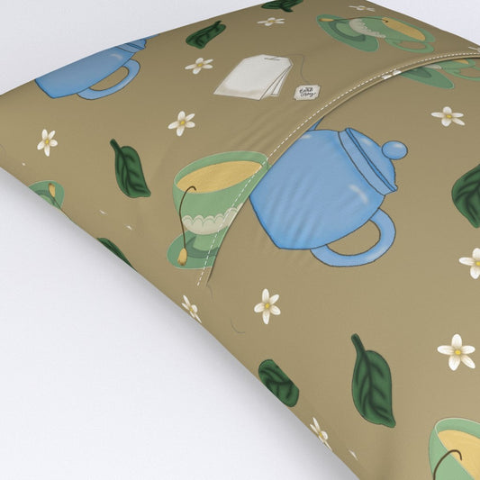 Tea Time Repeating Pattern Pillow Sham