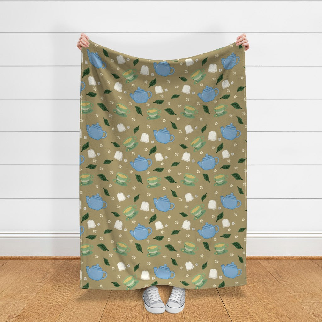 Tea Time Repeating Pattern Throw Blanket