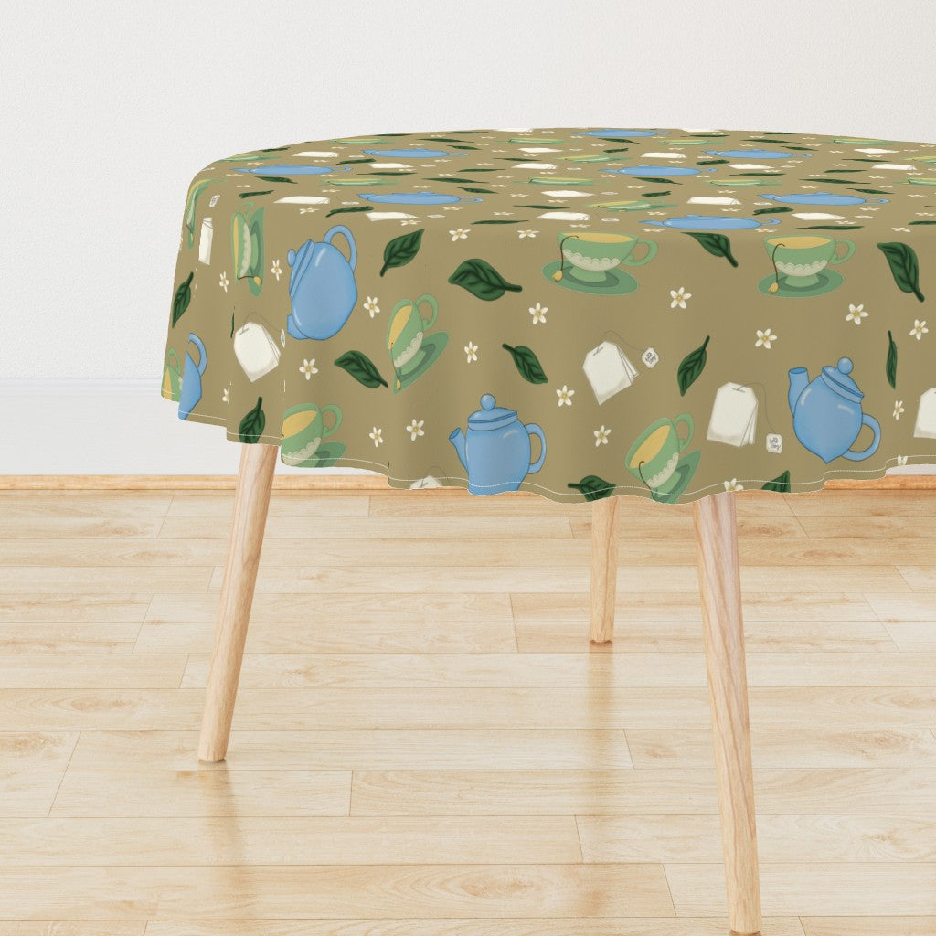 Tea Time Repeating Pattern Tablecloth