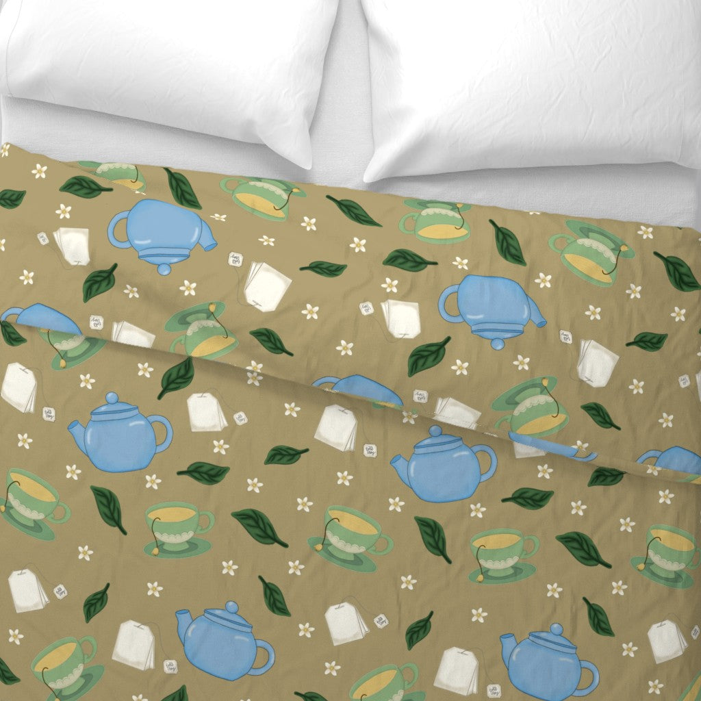 Tea Time Repeating Pattern Duvet Cover