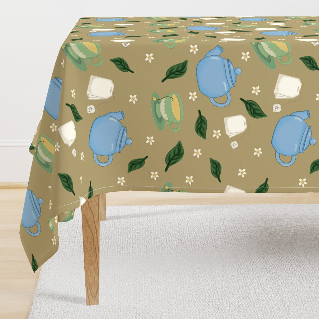 Tea Time Repeating Pattern Tablecloth