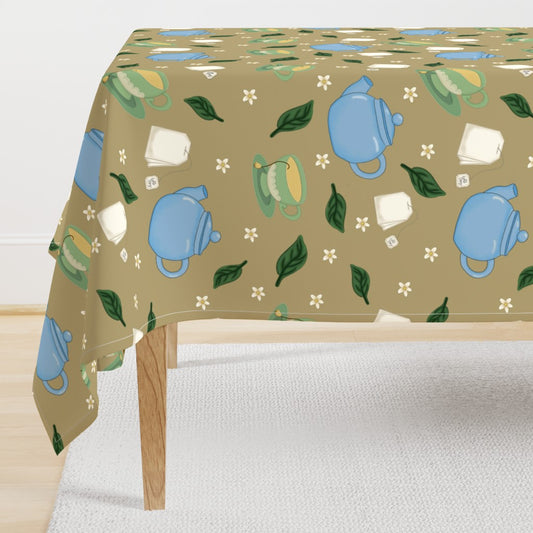 Tea Time Repeating Pattern Tablecloth