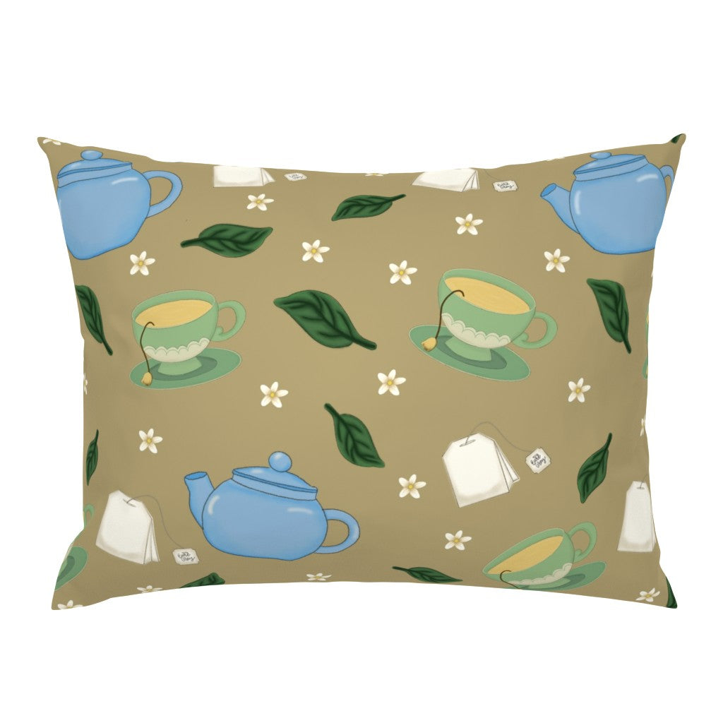 Tea Time Repeating Pattern Pillow Sham