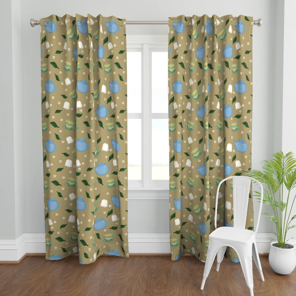 Tea Time Repeating Pattern Curtains