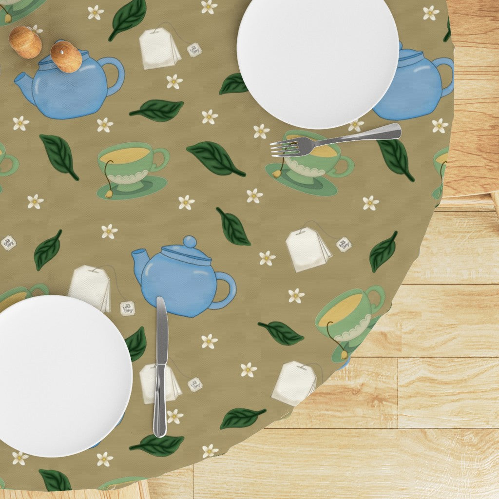 Tea Time Repeating Pattern Tablecloth