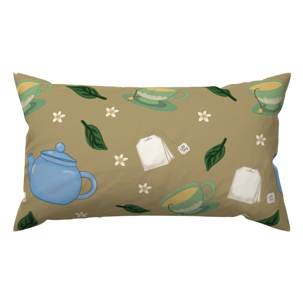 Tea Time Repeating Pattern Throw Pillow