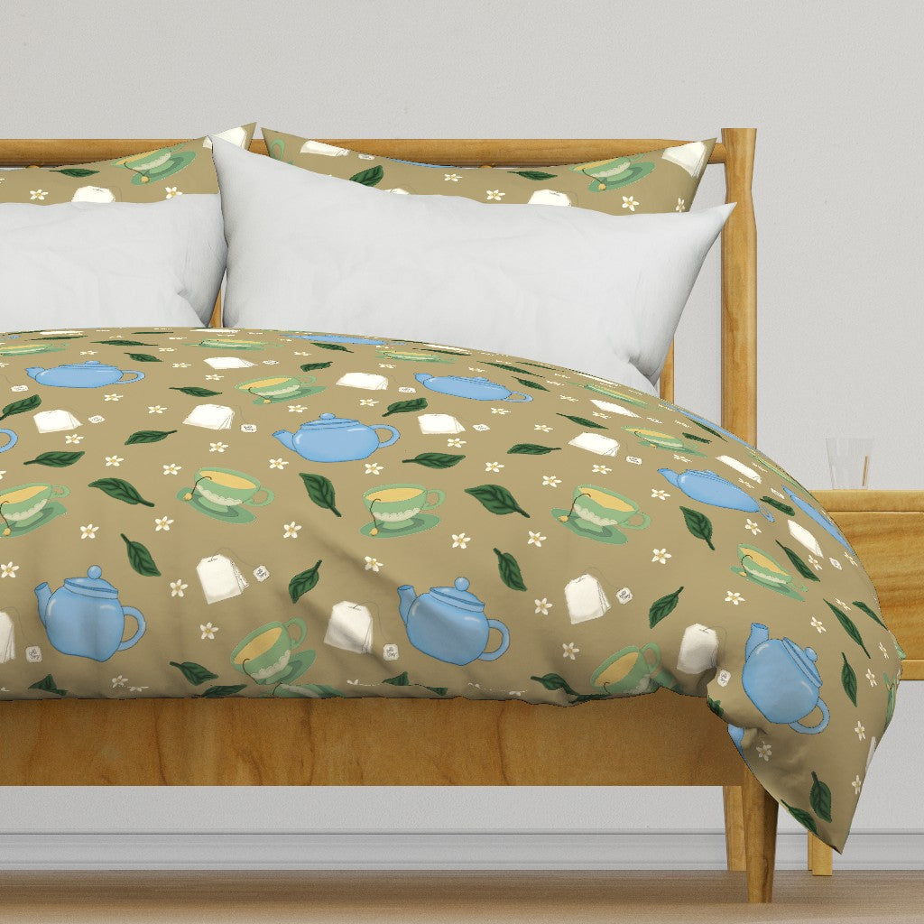 Tea Time Repeating Pattern Duvet Cover