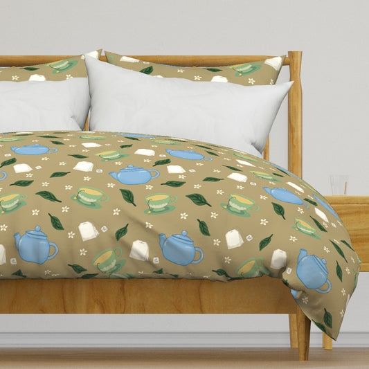 Tea Time Repeating Pattern Duvet Cover