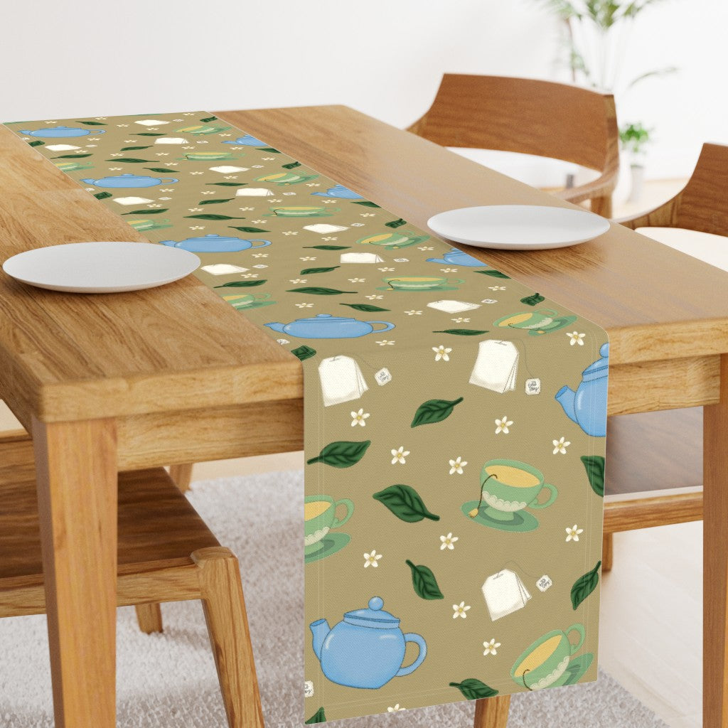 Tea Time Repeating Pattern Table Runner