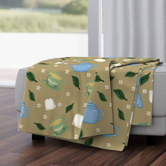 Tea Time Repeating Pattern Throw Blanket