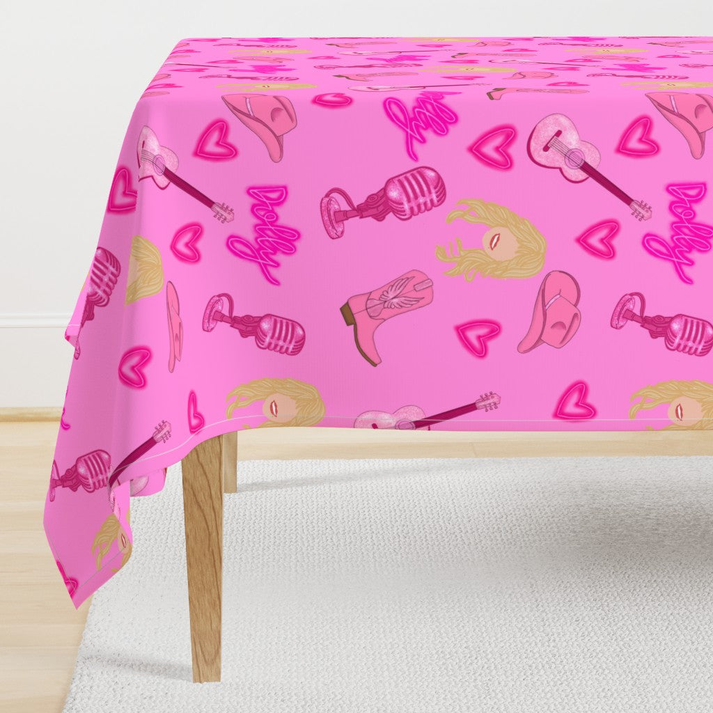 Dolly Parton Inspired "Dolly" Repeating Pattern Tablecloth