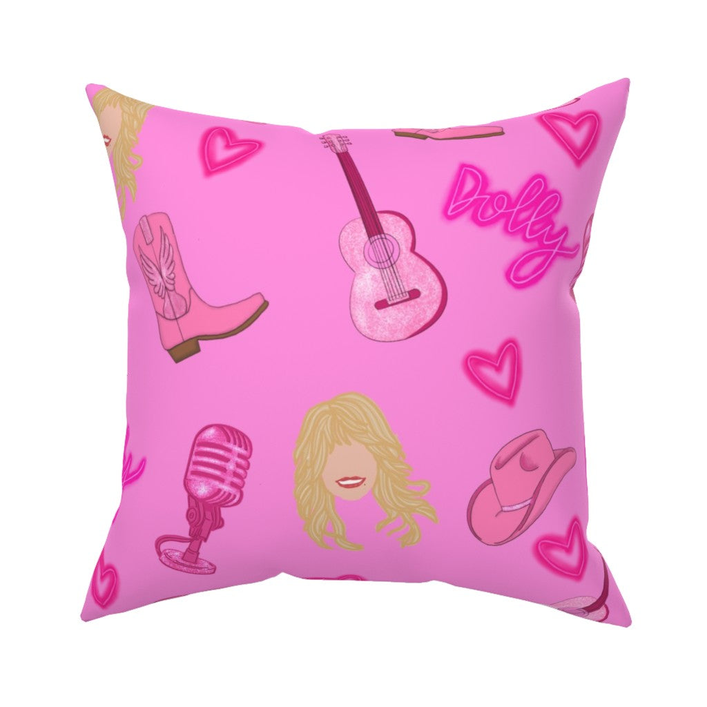 Dolly Parton inspired "Dolly" Repeating Pattern Throw Pillow