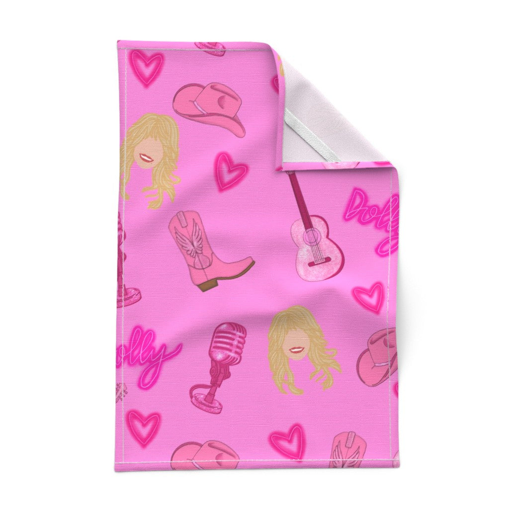 Dolly Parton inspired "Dolly" Repeating Pattern Tea Towel